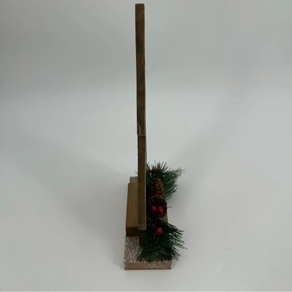 Rustic Wooden Christmas Tree Tabletop Decor Green Holiday Decoration READ